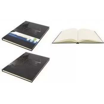 Carnet de croquis de design KANGARO A4, 80 feuilles, 140 g/m², blanc crème, sans acide, couverture rigide, noir K-5566