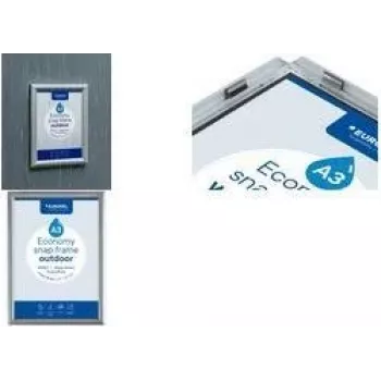 Cadre d'affichage extérieur EUROPEL Economy, DIN A3, 25 mm aluminium anodisé, profil arrondi, argent 355130