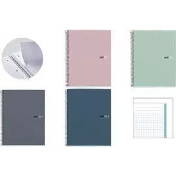 Bloc-notes MIQUELRIUS Collegeblock THE ORIGINAL, DIN A5, sable quadrillé, 80 feuilles, 90 g/m², papier blanc, reliure à spirale - 1 pièce MR46588