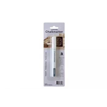 Marqueur craie EUROPEL 3 mm, blanc, pointe ronde ou biseautée, blister (1 pièce) 356508