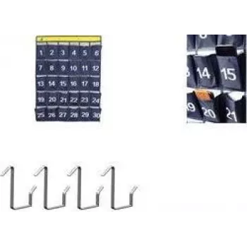 Organisateur mural pour smartphones Kangaro avec 30 poches numérotées, tissu gris, fixation murale (K-01501)