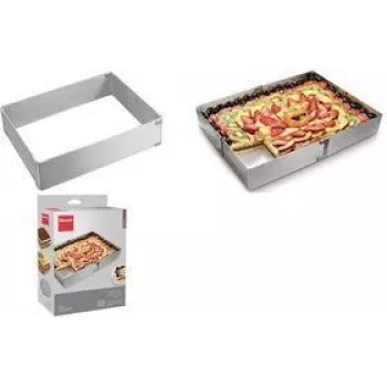 Cadre à gâteau rectangulaire réglable en acier inoxydable Metaltex, argent, 1 pièce 257717000