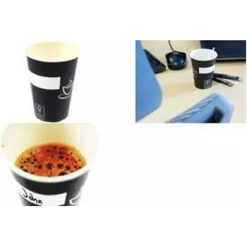 Gobelet en carton Eco KANGARO 180 ml noir/blanc boissons chaudes et froides (1 pièce) K-157001