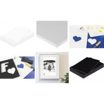 Plaque de mousse Kangaro, 500 x 700 mm, 10 mm, blanche, papier mat double face, 1 pièce (K-0071-005)