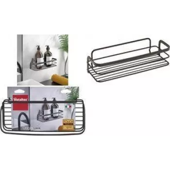 Étagère murale 1 niveau Metaltex Origin LAVA, métal revêtu Touch-Therm, noir 401104000