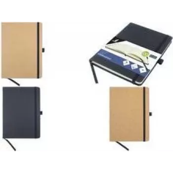 Carnet A5 à couverture rigide kraft KANGARO K-552141, ligné, 96 feuilles, papier chamois