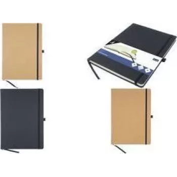 Carnet ligné A4 kraft KANGARO K-552161, 96 feuilles, couverture rigide PU, papier chamois