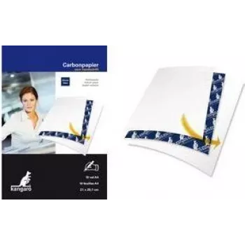 Papier carbone KANGARO K-7900086, DIN A4, 10 feuilles, bleu, 210 x 297 mm, pour écriture manuscrite