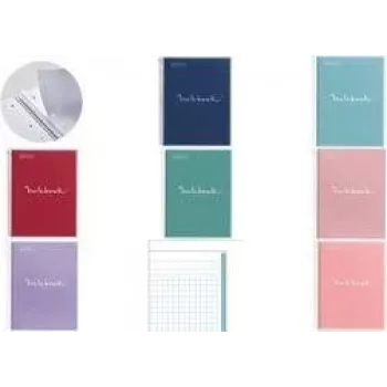 Bloc-notes de collège MIQUELRIUS EMOTIONS, DIN A4, rouge quadrillé, 80 feuilles, papier blanc de qualité supérieure, 90 g/m², 1 pièce (MR46060)