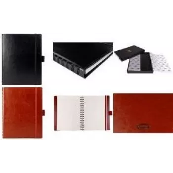 Carnet à spirale Multo Hannibal A5, uni, simili cuir cognac, 160 pages MU-203004
