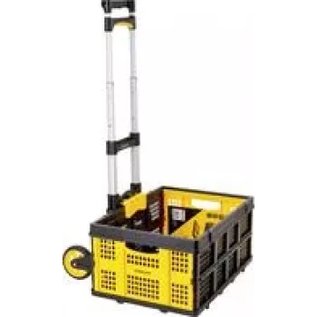 Chariot de manutention pliable Stanley SXWTD-509 et set de panier pliable 25 kg, charge 60 kg, aluminium, noir/jaune