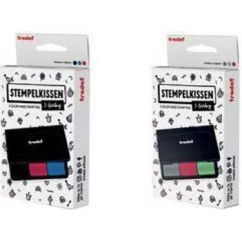 Tampon encreur multicolore Trodat 9051, 3 couleurs noir/rouge/bleu, 90 x 50 mm, encre indélébile 204097