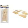 Ensemble de 5 spatules en bois Kangaro pour argile, pour modeler, racler et lisser l'argile ou la porcelaine (K-840101)