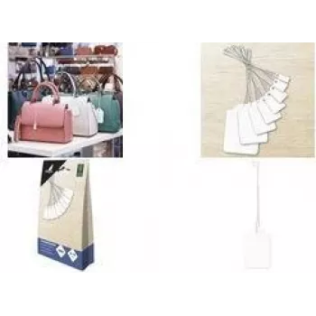 Étiquettes marchandise KANGARO K-700102 en carton blanc avec œillet de suspension, 15 x 24 mm, 500 pièces