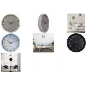 Horloge murale à quartz NEXTIME NXT ECO 300 mm cadran noir boîtier gris chiffres blancs 7373ZW