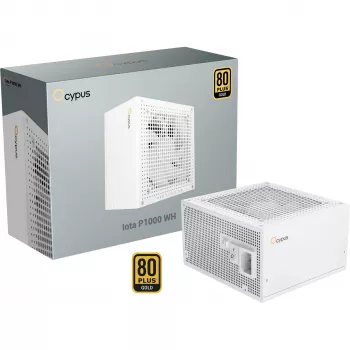 Alimentation ATX 3.0 entièrement modulaire OCYPUS Iota P1000 1000W 80 PLUS Gold, blanche