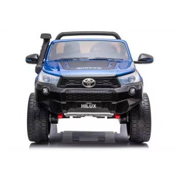 LEAN CARS Toyota Hilux DK-HL850 voiture électrique pour enfants, bleu laqué, 4x4, 2 places, télécommande, éclairages LED, MP3, Bluetooth