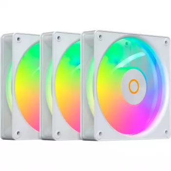 Ventilateur de boîtier OCYPUS Gamma F12 Elite ARGB blanc lot de 3 120 mm