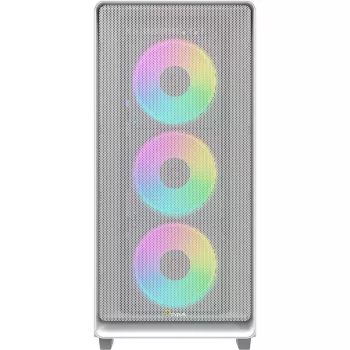 Boîtier moyen tour Ocypus Gamma C60 ARGB blanc en verre trempé