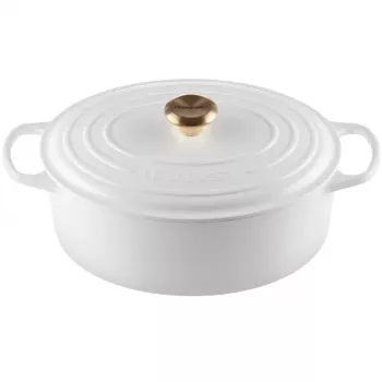 Cocotte ovale en fonte Le Creuset 31 cm / 6,3 L blanche