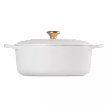 Cocotte ovale en fonte Le Creuset 31 cm / 6,3 L blanche