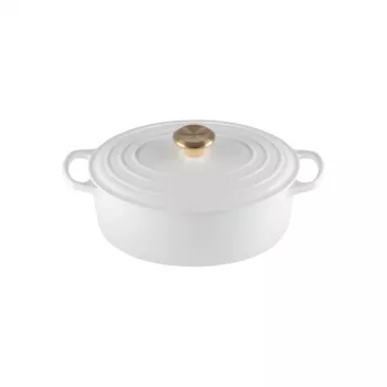 Rôtissoire ovale en fonte émaillée LE CREUSET 27 cm 4,1 L blanche