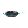 Poêle grill carrée en fonte Le Creuset 26x26 cm bleue