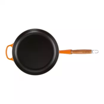 Poêle à frire en fonte avec manche en bois Le Creuset 28 cm Volcanic Orange