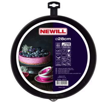 NEWILL moule à gâteau à charnière Ø28x7,6 cm noir antiadhésif acier au carbone