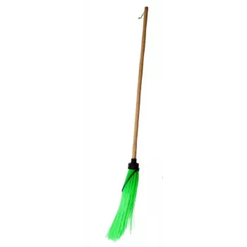 Balai rond vert HORTUS avec manche en bois