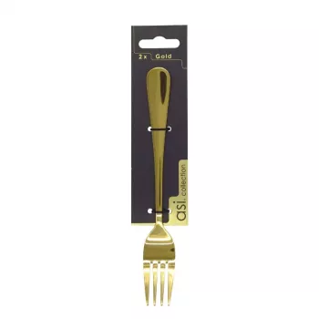 Fourchettes dorées ASI Collection, acier inoxydable, 20 cm, 2 pièces