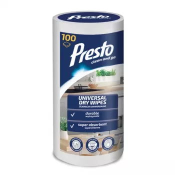 PRESTO lingettes universelles en rouleau, 100 pièces
