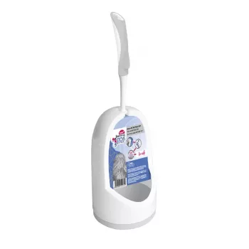 Ensemble brosse WC et support YORK BACTERIA STOP avec tête en silicone et base en céramique