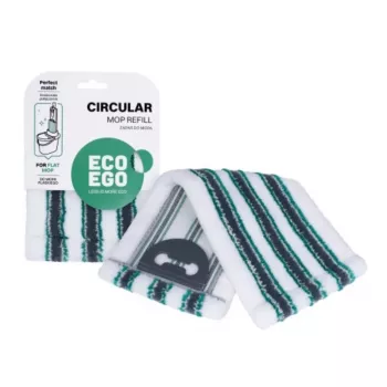 Serpillière microfibre remplaçable Eco Ego pour serpillières rotatives, 350 mm, blanc