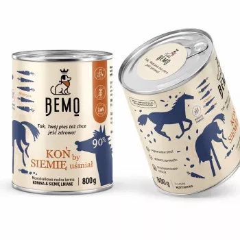 BEMO Horse with Linseed Mono Wet Dog Food - 800g