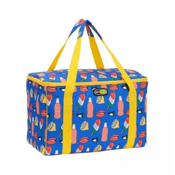 Sac isotherme GIOSTYLE Evo Square assorti, vert/rouge/bleu avec décoration, 15 L
