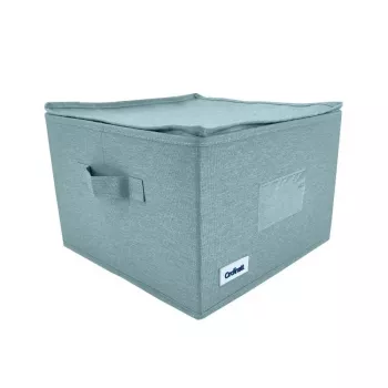 Boîte de rangement carrée ORDINETT avec fermeture éclair 30x30x21 cm menthe