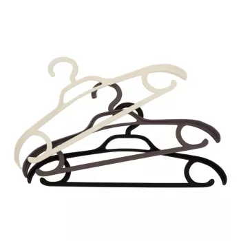 Cintres en plastique ORDINETT Eris lot de 3, couleurs assorties, 41,5 x 2,8 x 21 cm