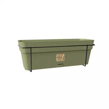 Ensemble de balcon STEFANPLAST avec système d'arrosage automatique et support métallique 50x18x17 cm vert