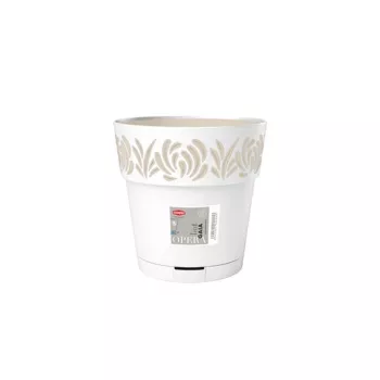 Pot de fleurs STEFANPLAST Gaia avec soucoupe Ø20x19 cm blanc