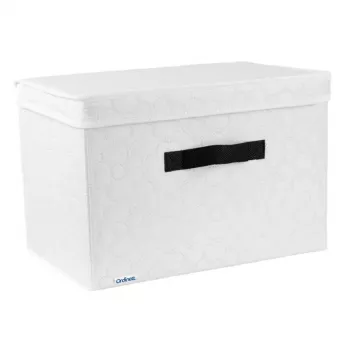 Boîte de rangement rectangulaire ORDINETT en coton 36x24x25 cm gris