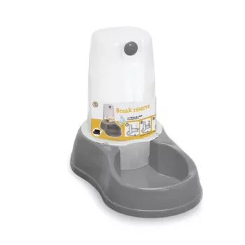 Stefanplast Break Reserve Water Pet Bowl with Dispenser 1.5 L, 28.5x18.5x22 cm, Grey