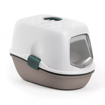 Litière fermée pour chat STEFANPLAST Furba Top Chic, blanc/gris clair, 58,5x39,4x42,7 cm