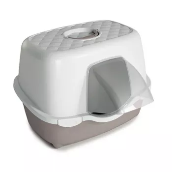 Litière pour chat STEFANPLAST Tres Chic Outdoor 56x54,5x39cm blanc/gris clair