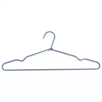 Cintres ORDINETT 3 pièces acier inoxydable/tissu, 44,5 cm, assortis (noir/bleu clair/blanc)