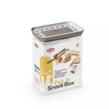 Boîte hermétique rectangulaire STEFANPLAST pour aliments pour animaux 2,2 L blanc/gris clair
