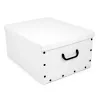 Boîte en carton ORDINETT 49x39x25 cm grande boîte unicolore assortie blanc/noir/bleu marine/gris clair