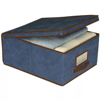 Boîte de rangement en tissu ORDINETT 48x36x19 cm bleue