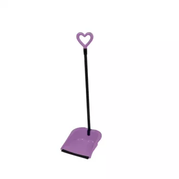 Ensemble pelle et balayette Love Dustpan en caoutchouc GIOSTYLE, 24,5x27x85 cm, couleurs assorties