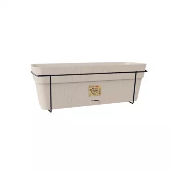 Ensemble de balcon avec système d'arrosage automatique et support métallique STEFANPLAST 50x18x17 cm blanc